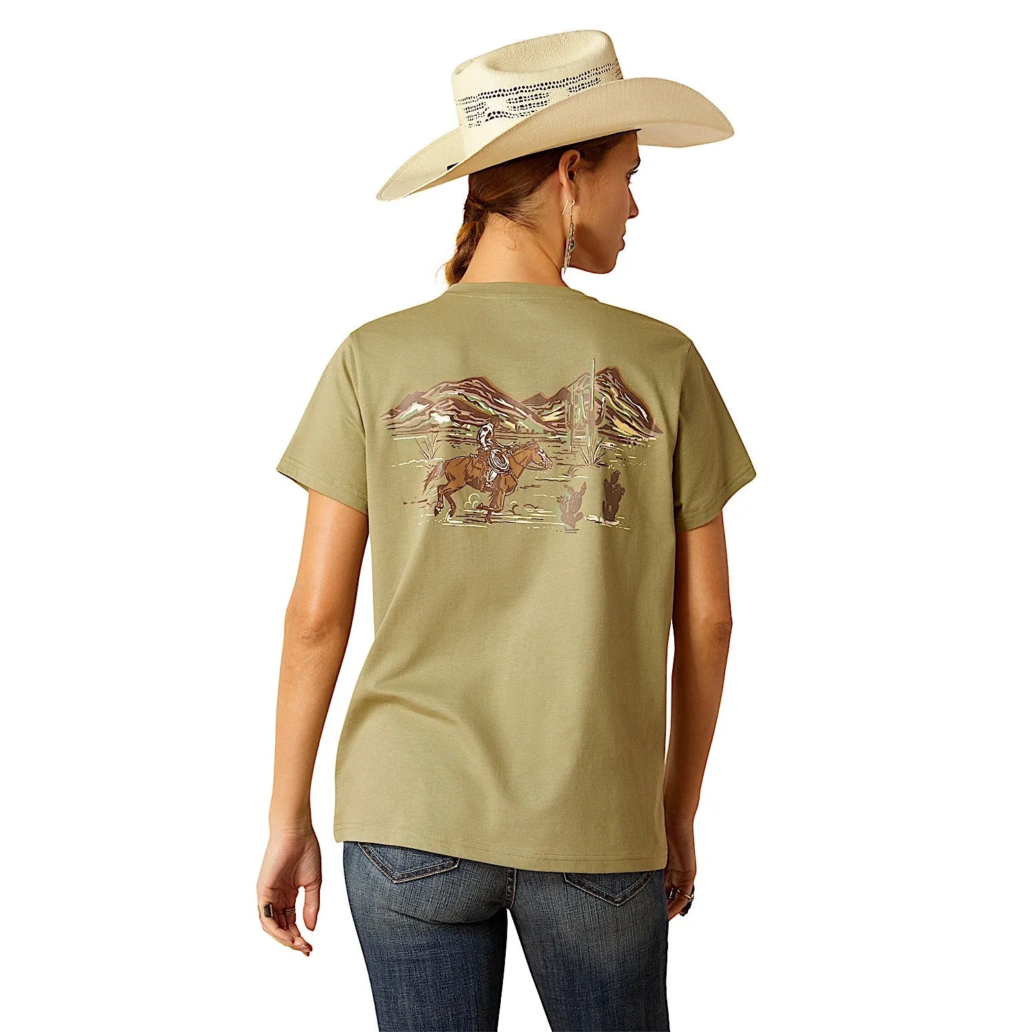 Ariat Women's Desert Scene T-Shirt - Oil Green