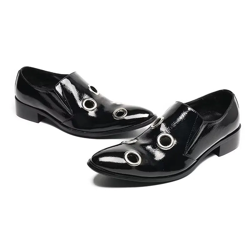 LuxeLeather Flashy Pattern Slip-on Loafers