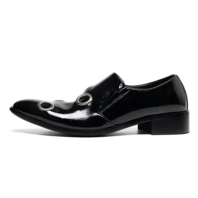 LuxeLeather Flashy Pattern Slip-on Loafers