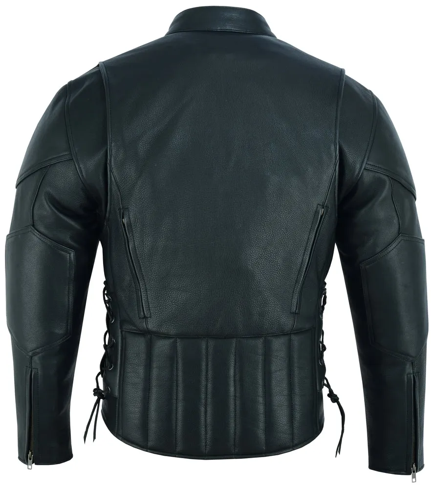 Men's Vented Motorcycle Jacket - Side Laces