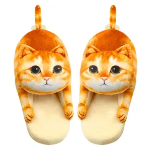 Orange cat slippers