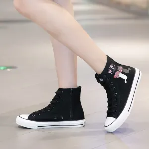 Owlkay Cartoon Cute Casual High Top Shoes