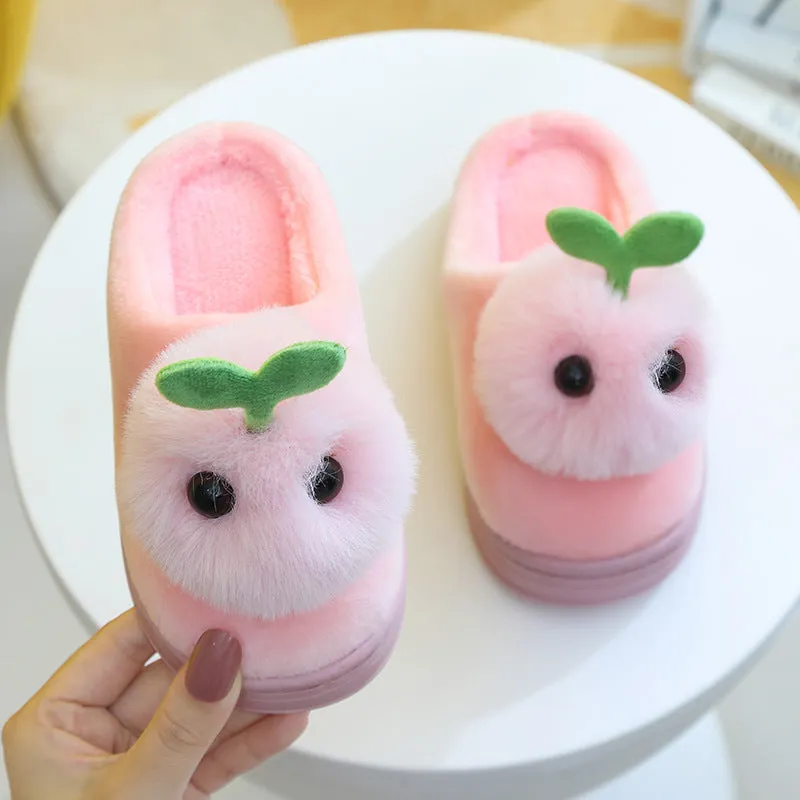 Princess Plush Three Dimensional Slippers for Girls