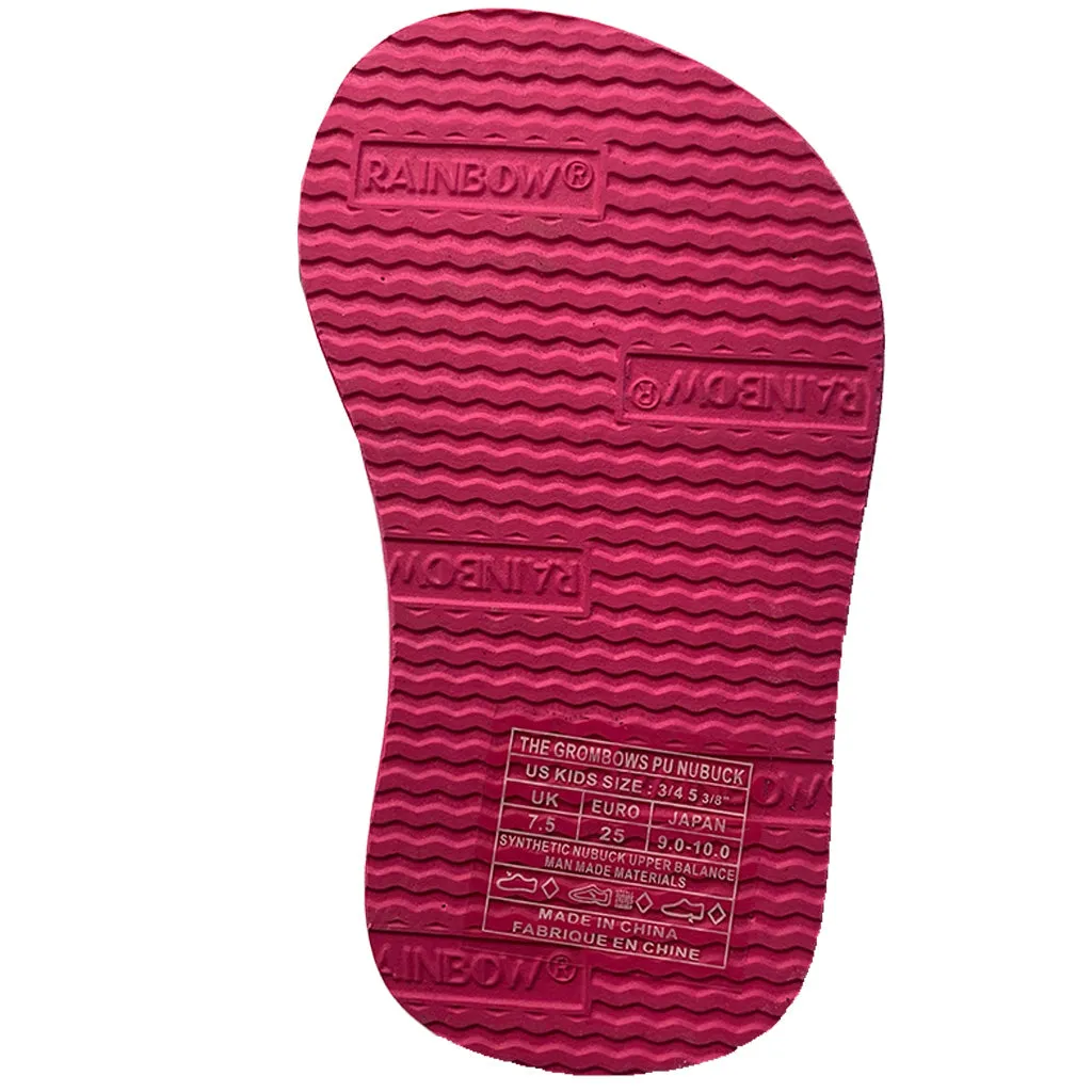 Rainbow The Grombow - Soft Rubber Top Sole Toddlers - Pink