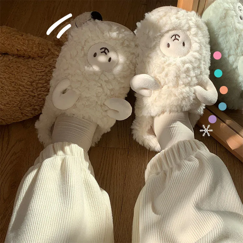 Warm Fuzzy Alpaca Llama Slippers