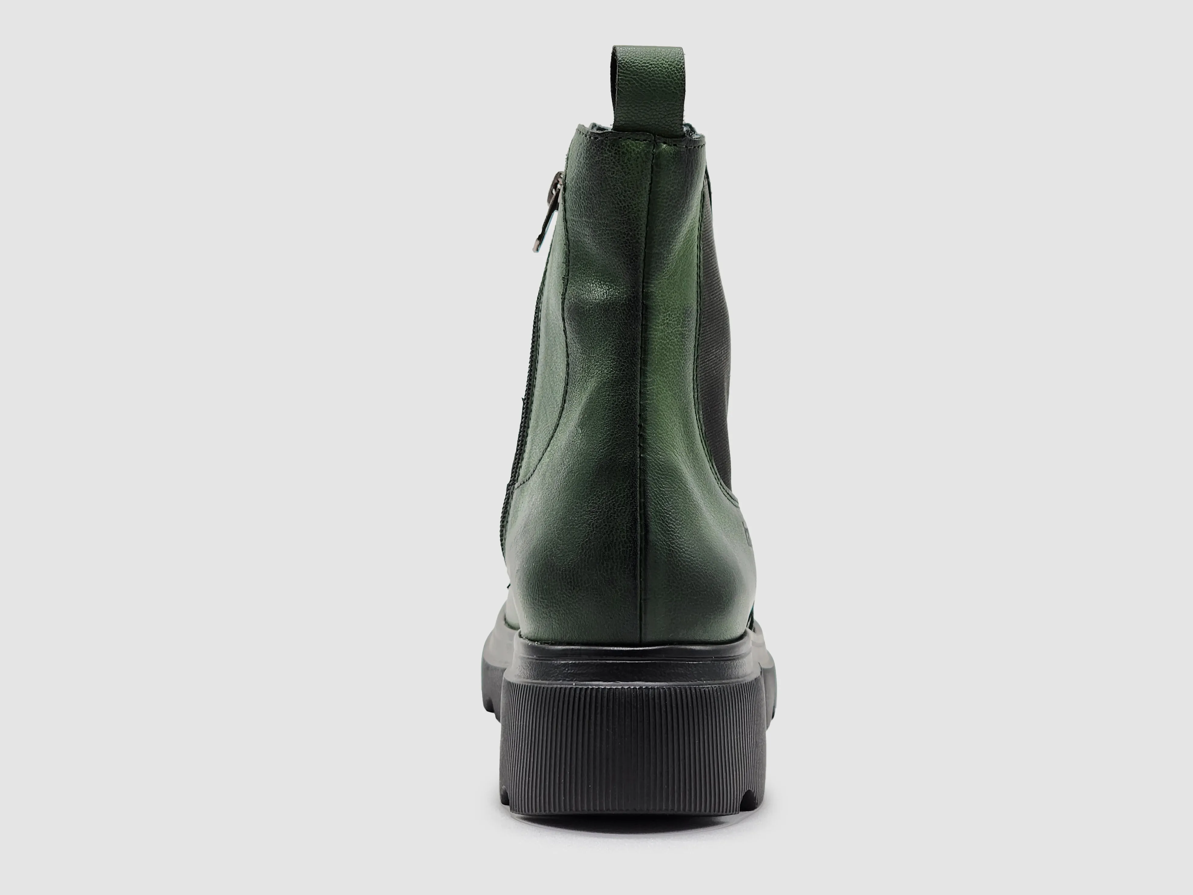 Women's Modern Insulated Zip-Up Chelsea Leather Boots - Green