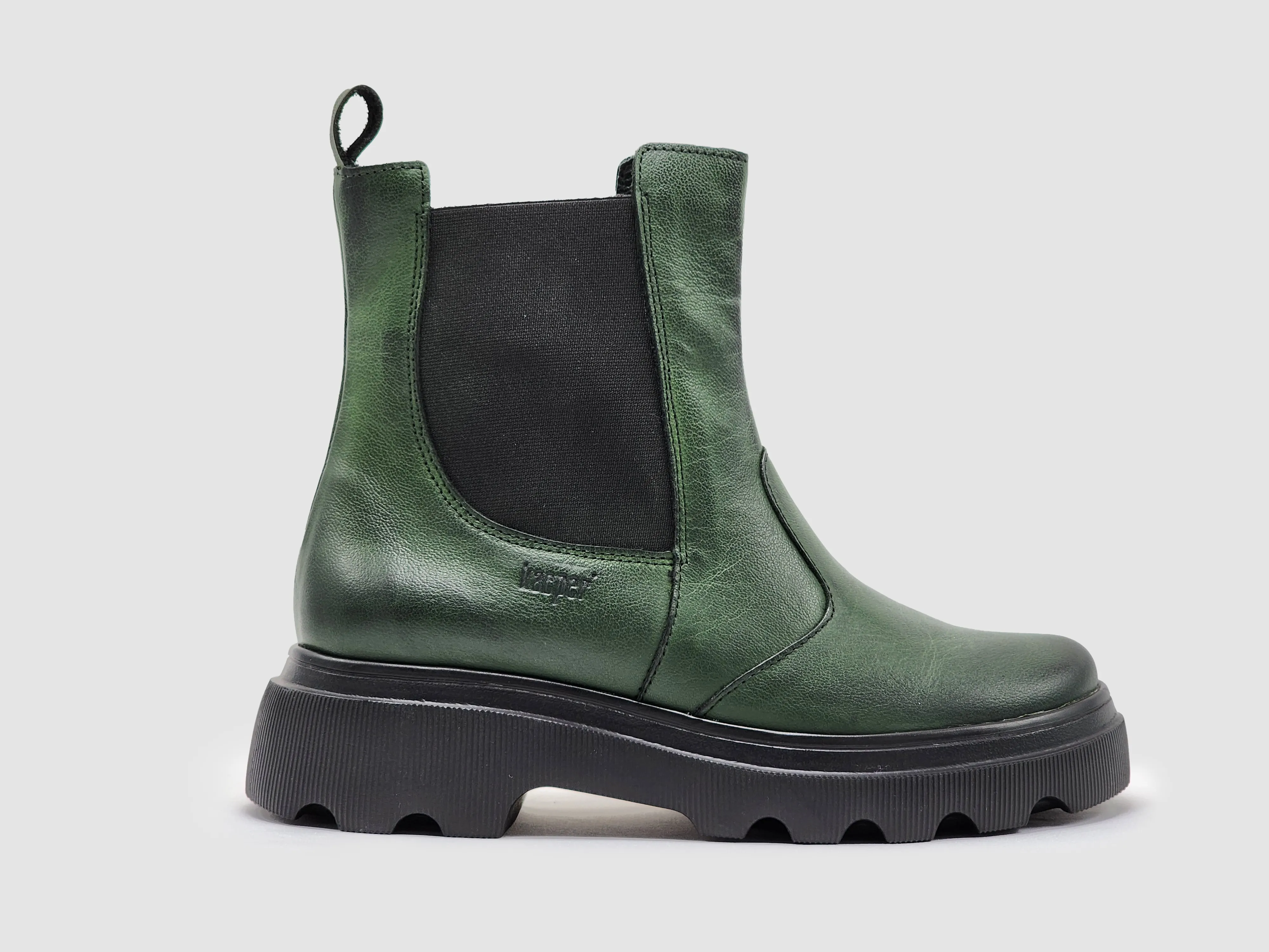 Women's Modern Insulated Zip-Up Chelsea Leather Boots - Green